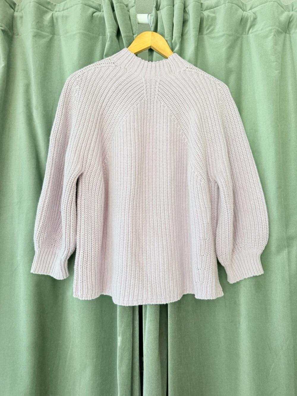 Apiece Apart Eco Nueva Merel Sweater in Sheer Lilac | cropped cotton sweater - Picture 5 of 5